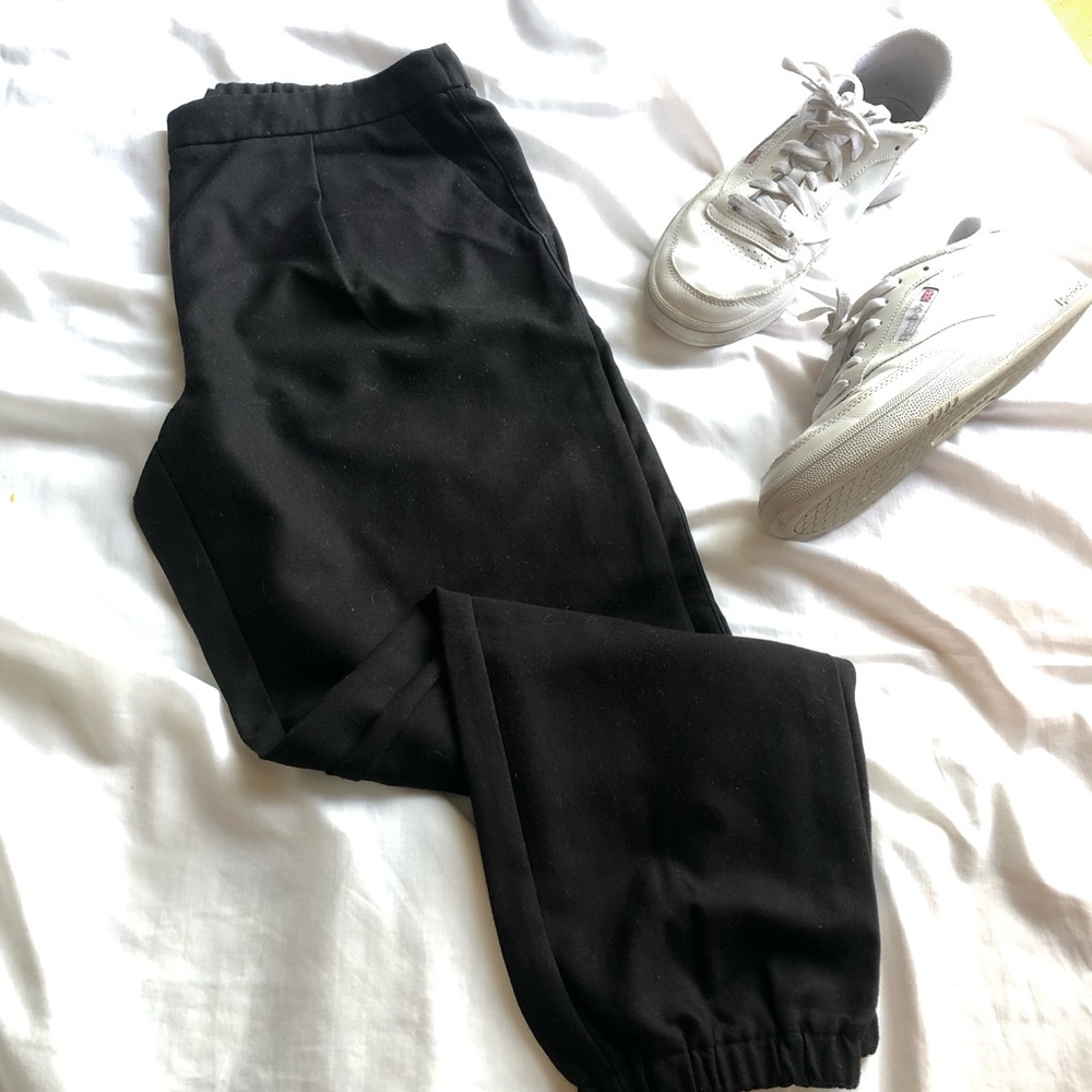 Topshop Pleated Black Joggers